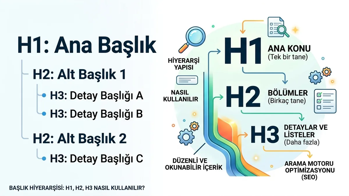 Başlık hiyerarşisi: H1, H2, H3 nasıl kullanılır?
