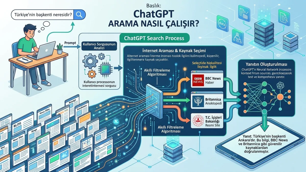 ChatGPT arama nasıl çalışır? Web'den kaynak seçimi