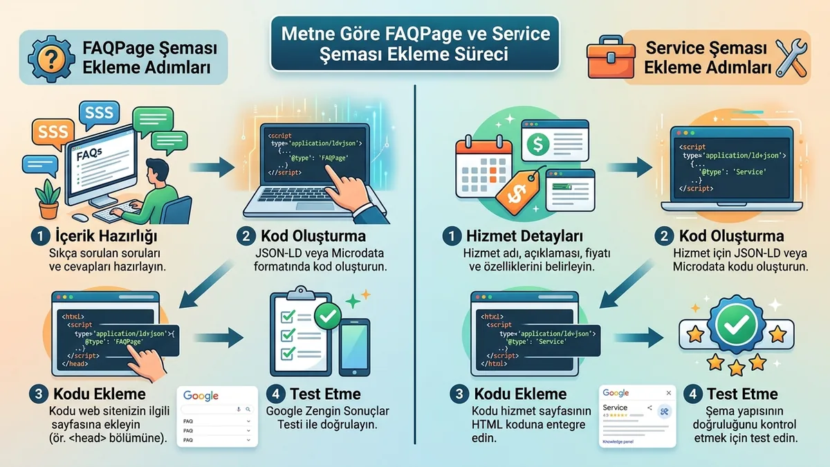 FAQPage Şeması ve Service Şeması Nasıl Eklenir? GEO Rehberi