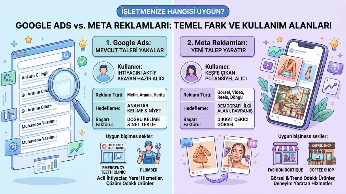Google Ads mi Meta mı? İşletmeniz İçin Doğru Reklam Kanalı