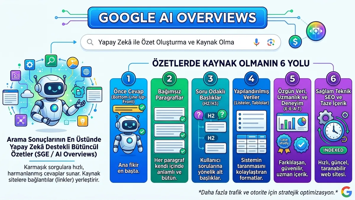 Google AI Overviews Nedir? Özetlerde Kaynak Olmanın 6 Yolu