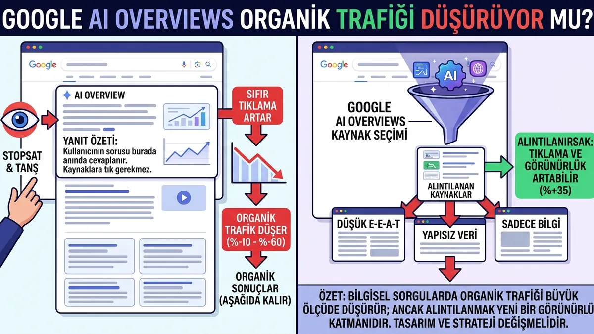 Google AI Overviews organik trafiği düşürüyor mu?