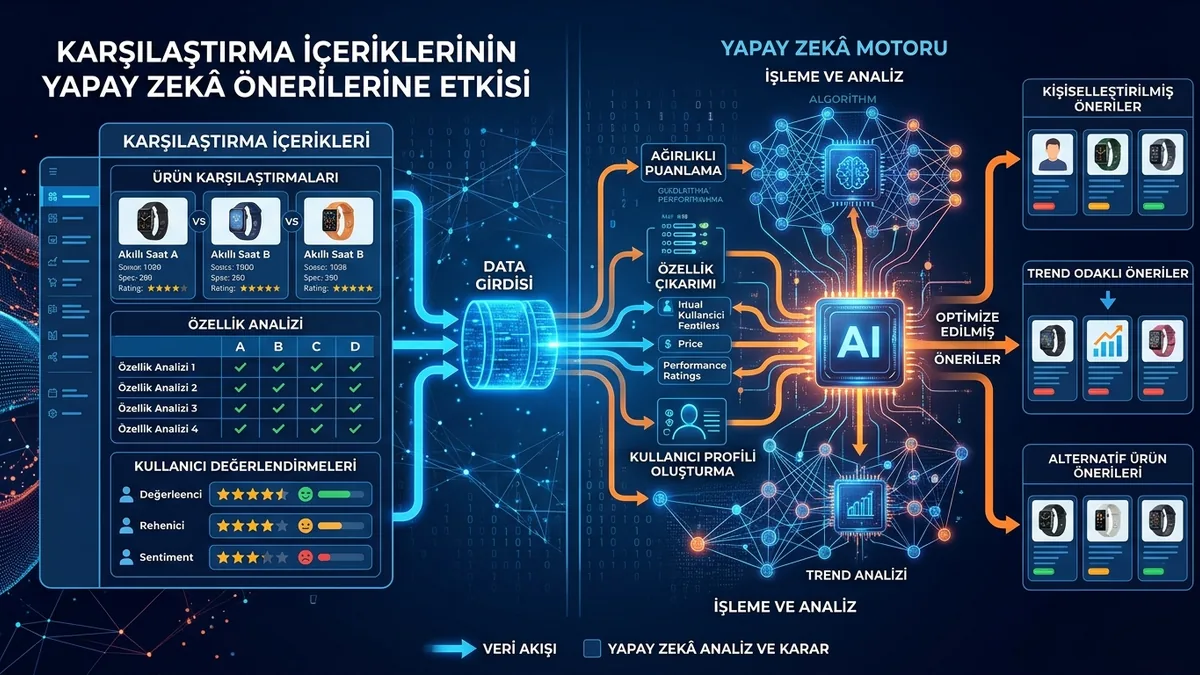 Karşılaştırma İçeriği Yapay Zekâ Önerilerini Nasıl Belirler?