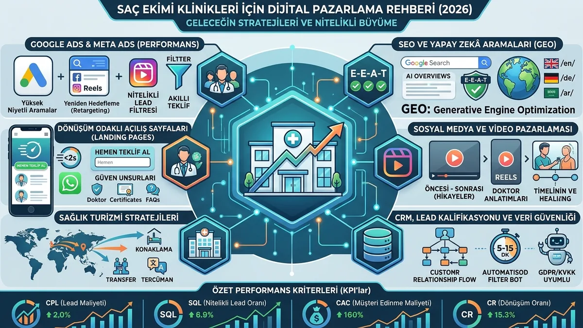 Saç Ekimi Klinikleri İçin Dijital Pazarlama Rehberi (2026)