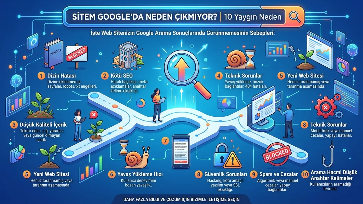 Sitem Google'da neden çıkmıyor? 10 yaygın neden